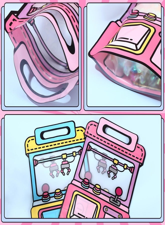 Yeyeplum 40 Pcs Cartoon Goodie Bags for Kids Candy Snack Treat Party Favor Bags Bulk Birthday Plastic Clear Gift Handbag with Handle for Classroom Back to School Supplies (7.2 x 8.4 Inch,Game Style) - Image 4
